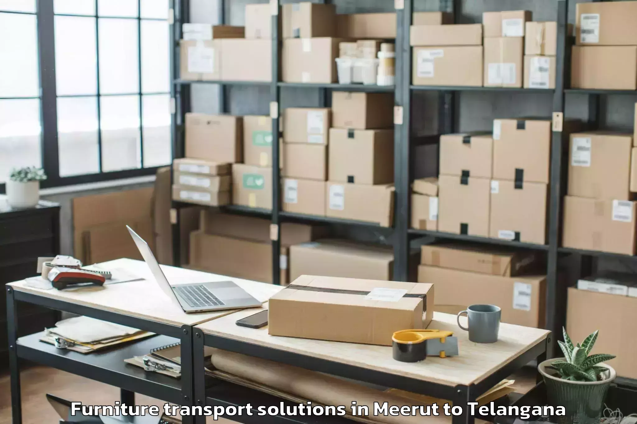 Affordable Meerut to Narsampet Furniture Transport Solutions